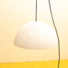 Sleek white vintage pendant lamp, minimalist design, perfect for modern interiors and stylish spaces.