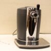 Sleek gray beverage dispenser with chrome accents, ideal for home bars and entertaining guests.