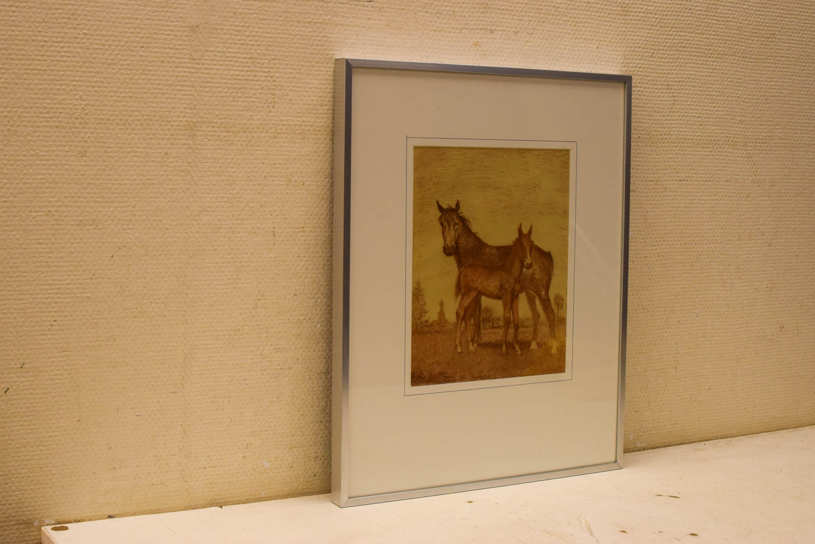 Prent /tekening van een merrie met haar veulen 47791 - Afbeelding 3