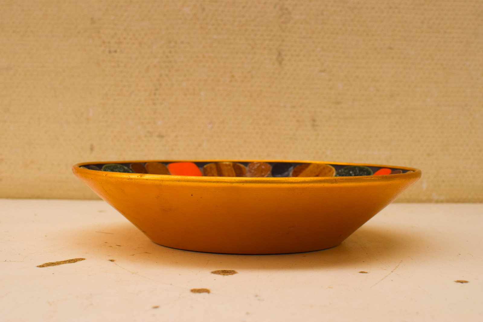 Vintage Aardewerk stenen tegel mozaïek schaal 50104