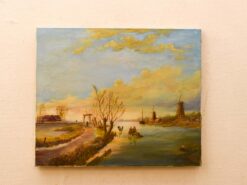 Schilderij van een winters landschap 50479