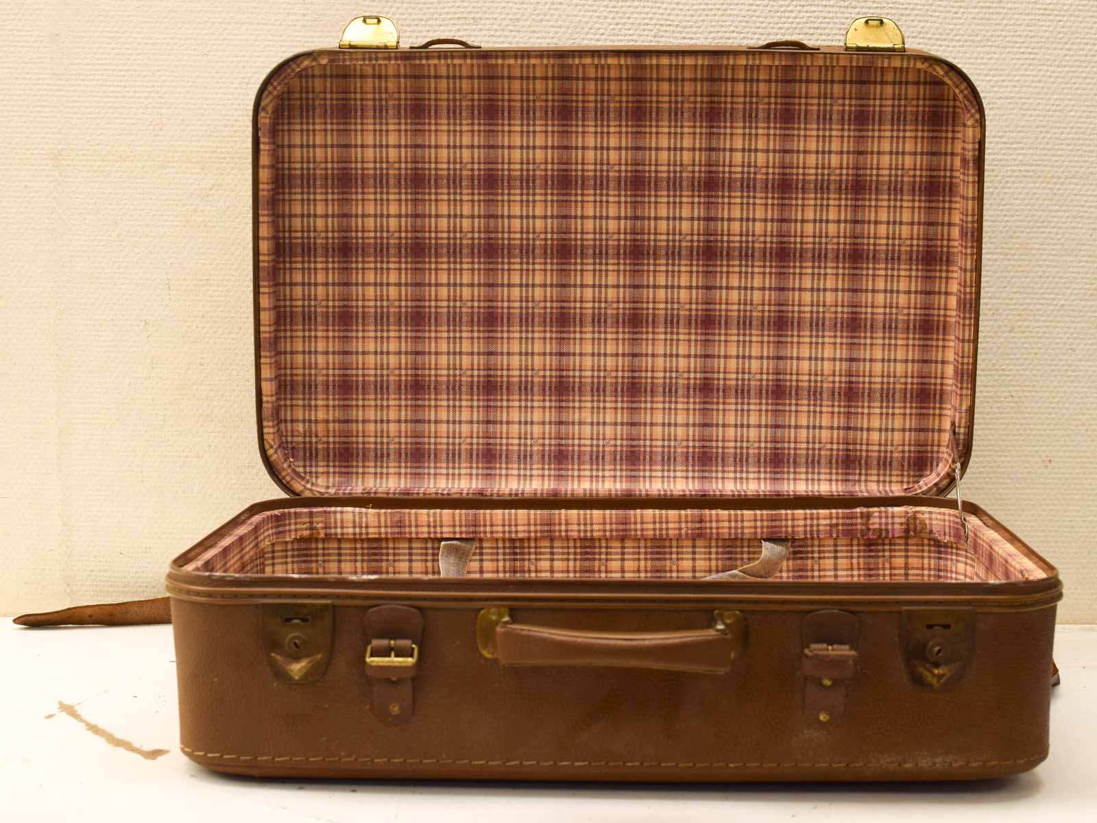 Vintage Bruine koffer 51631 - Afbeelding 4