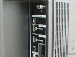 Sharp LCD TV 81516 back panel with HDMI and RS-232 ports for versatile multimedia connectivity.