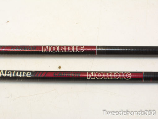 Lightweight and durable carbon Nordic walking poles for outdoor enthusiasts and adventurers.