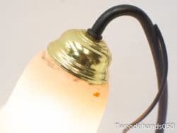 Brocante tafellamp met glazen kelk 84743