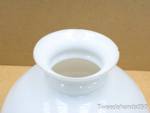 Sophisticated white ceramic vase with flared rim, perfect for stylish floral arrangements and decor.