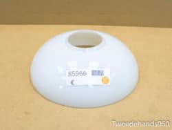 Sleek white glass dome lampshade, perfect for modern minimalistic decor and stylish lighting.