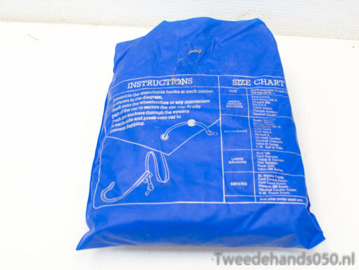 Versatile blue bag with user-friendly instructions and size chart for clothing and outdoor gear.