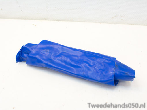 Vibrant blue cylindrical accessory for vintage cars, combining style and protective functionality.