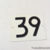 Elegant black and white house number sign 39 for clear visibility and easy mounting.