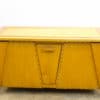 Unique retro wooden table with drawer, featuring vintage charm and artisanal design.