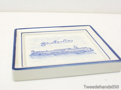 Tegel M.S Azolla scheepsvaart Delfts blauw 88703