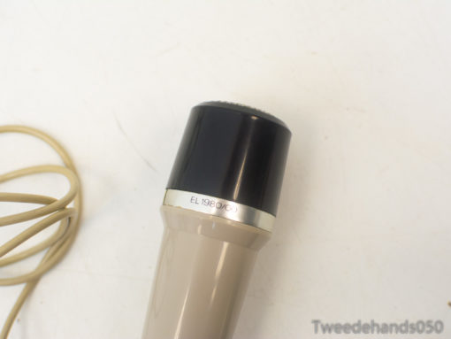 Classic Philips EL1960 microphone in beige with coiled cable, perfect for vintage audio lovers.