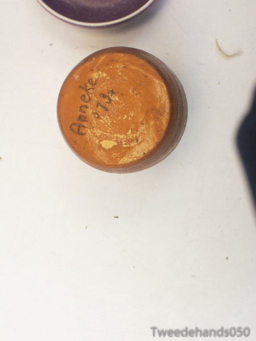 Vintage wooden container inscribed Anneke 1974, perfect for nostalgic decor and collectors.
