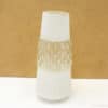 Stylish tapered glass vase with frosted top and diamond texture for modern decor.