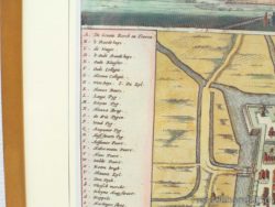 17th-century Dockum map showcasing historic sites and waterways, reflecting the citys cultural heritage.