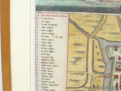 17th-century Dockum map showcasing historic sites and waterways, reflecting the citys cultural heritage.