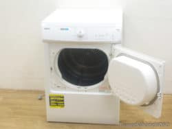 Sleek white Zanussi dryer with spacious drum and user-friendly controls for efficient drying.