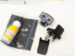TECHNICS adapter and maintenance kit for seamless care of electronic devices while traveling.