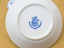 Antique Jäner porcelain saucer from Meissen, East Germany, featuring elegant blue craftsmanship.