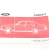 1968 Ford Escort owners manual with striking red cover and classic silhouette design for collectors.