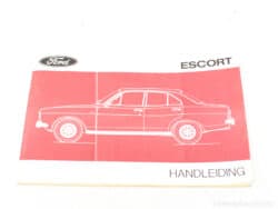 1968 Ford Escort owners manual with striking red cover and classic silhouette design for collectors.