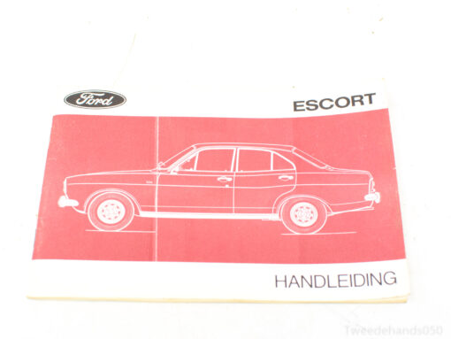 1968 Ford Escort owners manual with striking red cover and classic silhouette design for collectors.