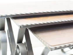 Chic wood and metal side table, ideal for enhancing any modern or vintage decor.