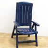 Stylish navy blue outdoor chair for comfortable relaxation on patios, gardens, or balconies.