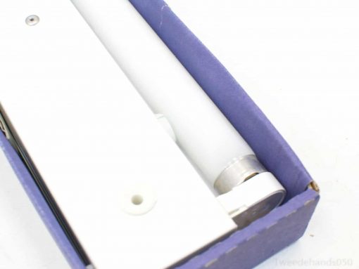 Stylish white lighting in elegant purple packaging, perfect for modern home decor and design enthusiasts.