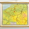 Landkaart Belgie en Luxemburg vintage 92259