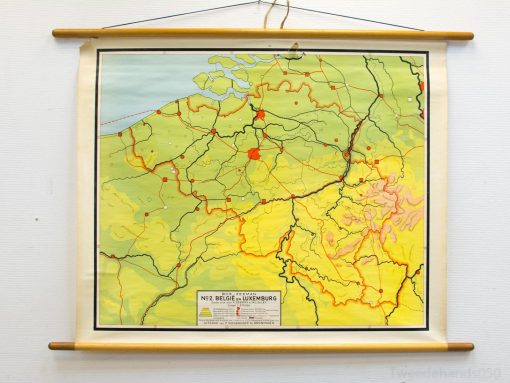Landkaart Belgie en Luxemburg vintage 92259
