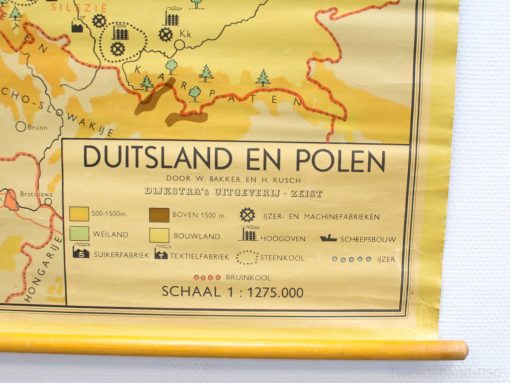 Landkaart duitsland en Polen vintage 92264