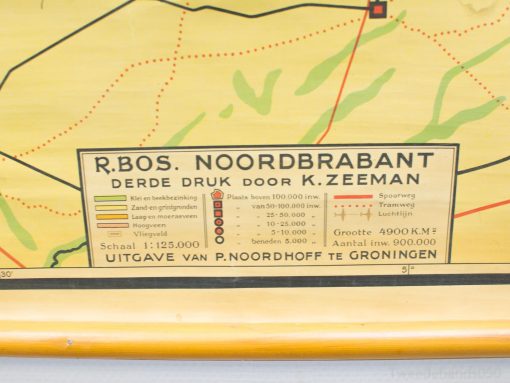 Landkaart Noordbrabant vintage, Schoolplaat 92389
