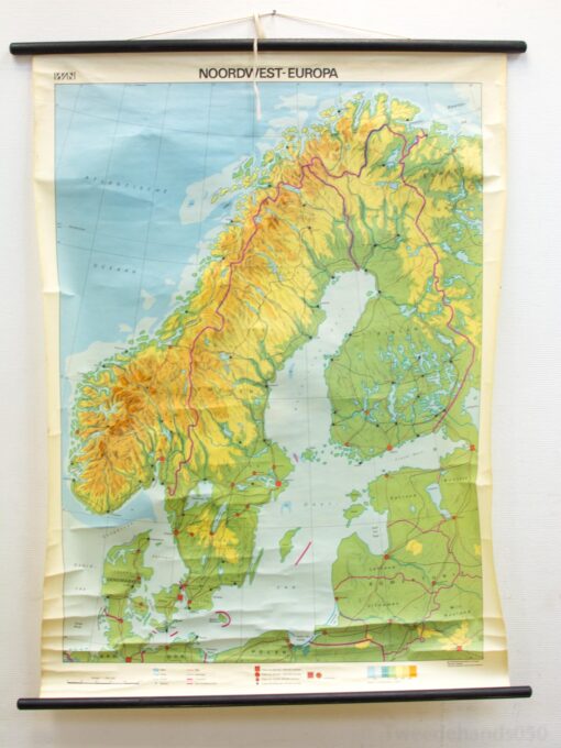 Landkaart noordwest Europa vintage 92090
