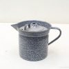 Vintage gray pitcher with marbled finish, ideal for serving drinks or adding decor.