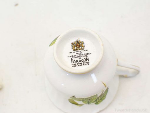 Elegant Paragon teacup with royal emblem, crafted from fine bone china, ideal for collectors.