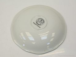 Elegant scalloped porcelain plate by Adams, showcasing classic English craftsmanship and design.