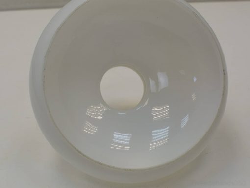 Glossy white ceramic bowl with central opening, perfect for modern decor and stylish accents.