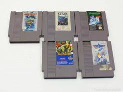 Nostalgic NES cartridges: Millipede, Star Wars, Gunsmoke, Shadowgate, and Top Gun for collectors.