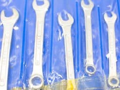 Shiny wrench set in blue packaging, ideal for automotive and DIY repairs.