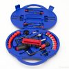 Compact blue toolkit with organized tools, perfect for DIY projects and home repairs.