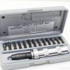 14-piece impact driver set with ergonomic handle and organized bits for efficient use.
