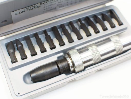 Versatile impact driver set with organized bits for efficient DIY and professional tasks.