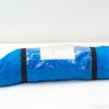 Durable blue portable tent with drawstring, ideal for camping and outdoor adventures.