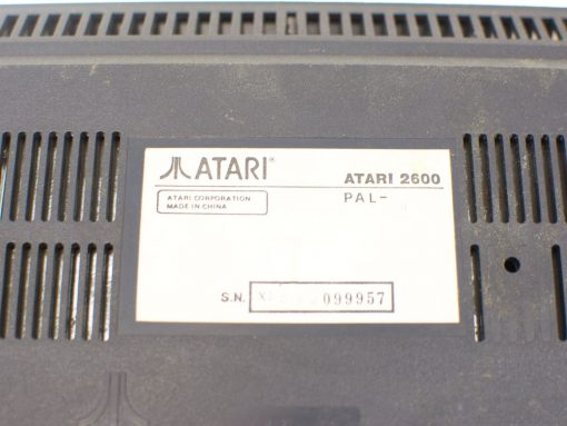 Vintage Atari 2600 console with PAL label, perfect for collectors and retro gaming enthusiasts.