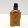 Stylish vintage leather flask with JW logo, ideal for gifts and adventurous spirits.