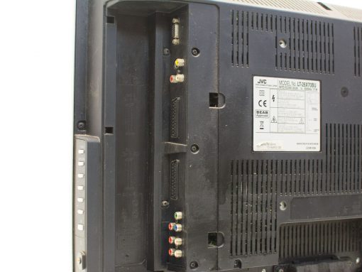 Back view of JVC LT-26X70BU TV showcasing user-friendly ports for HDMI and RCA connections.
