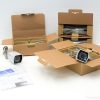 Used Samsung security camera set with cables and manual for easy installation and reliable monitoring.