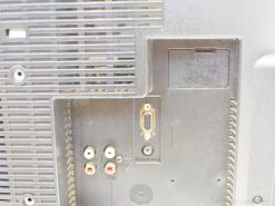 Sony LCD TV rear with RCA and VGA ports, featuring a sleek design and ventilation slots.